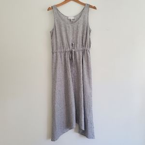 Linen blue white stripe dress